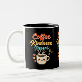 Caneca De Café Em Dois Tons Café Gentileza Repita Cute Retro Café Cerâmica