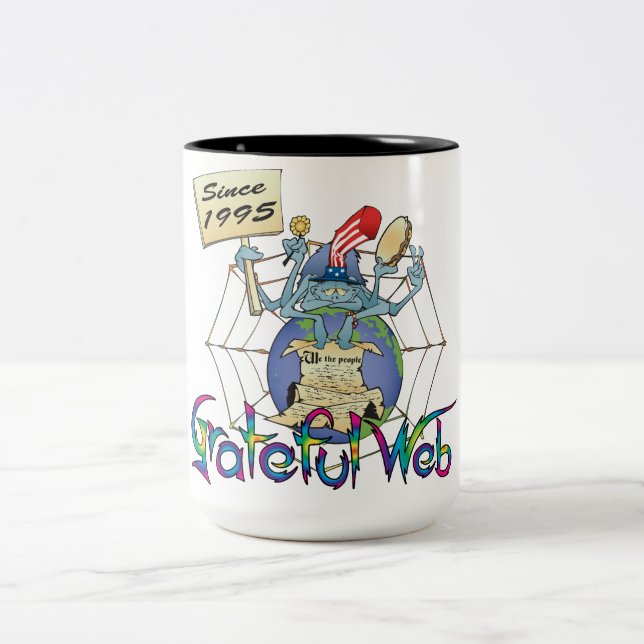 Caneca De Café Em Dois Tons Café Gratuito Na Web Mug 2 (Centro)