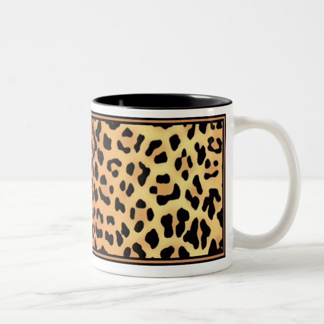 Caneca De Café Em Dois Tons Café impresso do Leopardo/Chá/Caneca de Cacau (Direita)