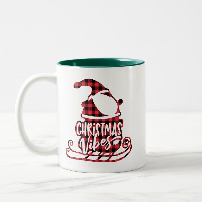 Caneca De Café Em Dois Tons Café Merda Xadrez de Natal Sleigh (Esquerda)