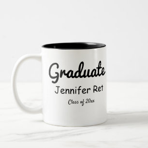 Caneca De Café Em Dois Tons café mínimo simples de graduação em caligrafia