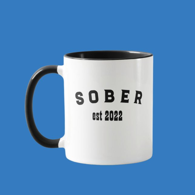 Caneca De Café Em Dois Tons Café Mínimo Sober Preto e Branco Personalizado (Criador carregado)