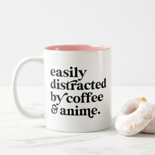 Caneca De Café Em Dois Tons Café Moderno & Amante de Anime Personalizado