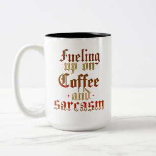 Caneca De Café Em Dois Tons Café moderno e simples e humorístico