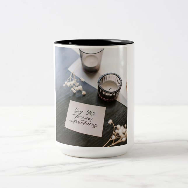 Caneca De Café Em Dois Tons Café Mug, Cacau Quente (Centro)