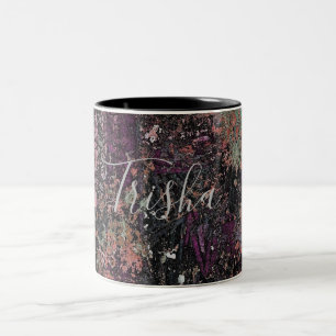 Caneca De Café Em Dois Tons Café Mug com Plum Paint Splatter HAMbyWG