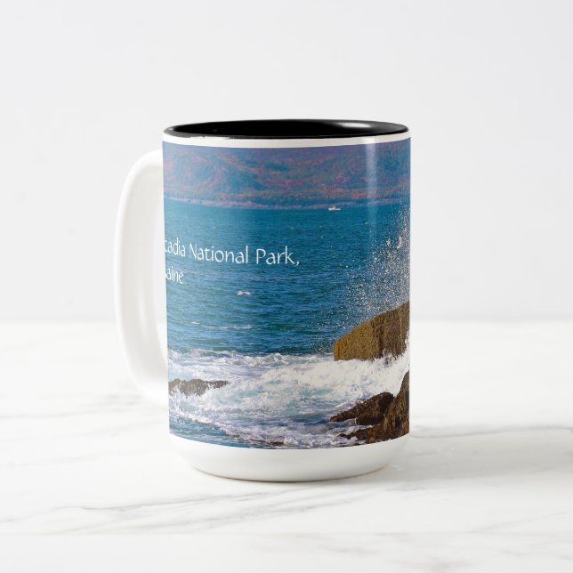 Caneca De Café Em Dois Tons Café Mug do Parque Nacional Acadia (Frente Esquerda)