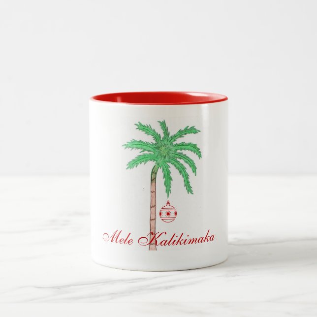 Caneca De Café Em Dois Tons Café Mug Feliz Natal/Mele Kalikimaka (Centro)