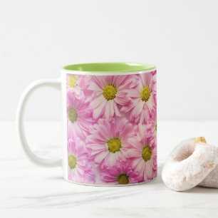 Caneca De Café Em Dois Tons Café Mug - Rosa Gerbera Daisies