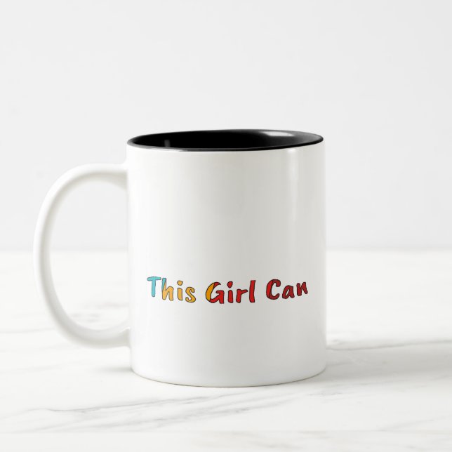 Caneca De Café Em Dois Tons Café Mug "This Girl Can" (Esquerda)