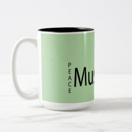 Caneca De Café Em Dois Tons "Café + Música = Paz