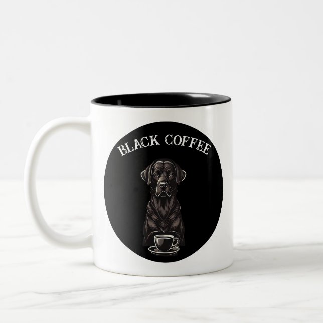 Caneca De Café Em Dois Tons Café Negro Engula o Cão da Tristeza (Esquerda)