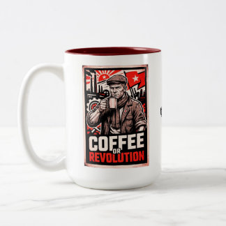 Caneca De Café Em Dois Tons Café ou Revolução