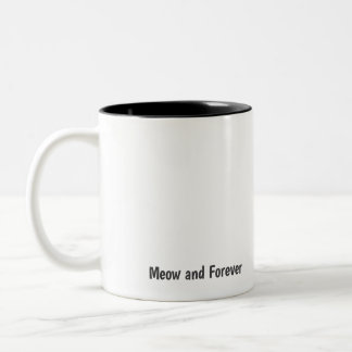 Caneca De Café Em Dois Tons Café Personalizado "Meow e Para Sempre" para Amant