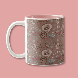 Caneca De Café Em Dois Tons Café Reproduzido Agora Padrão de Mocha