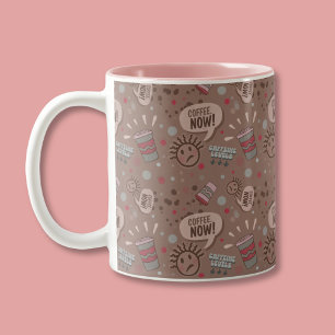 Caneca De Café Em Dois Tons Café Reproduzido Agora Padrão de Mocha