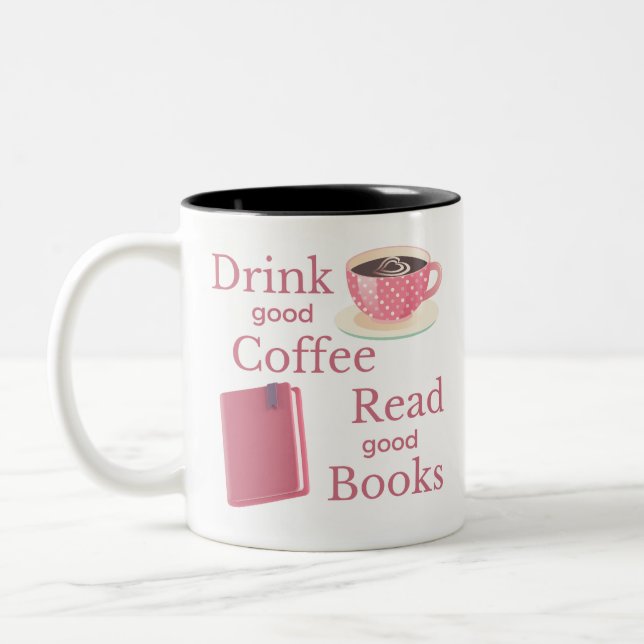 Caneca De Café Em Dois Tons Café rosa e touro-livro (Esquerda)