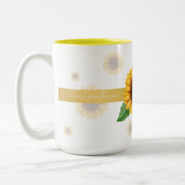 Caneca De Café Em Dois Tons Café Sunflower Mug "Enfrentem o sol"