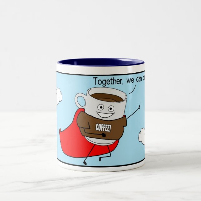 Caneca De Café Em Dois Tons Café super:  Junto, nós podemos fazer qualquer (Centro)