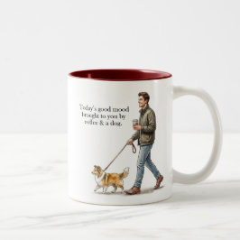 Caneca De Café Em Dois Tons Café & um Sable Sheltie Tornam o Dia Melhor