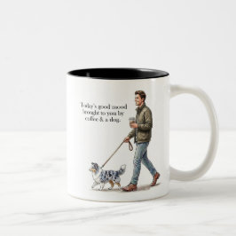 Caneca De Café Em Dois Tons Café & um Sheltie Blue Merle Tornam o Dia Melhor