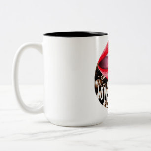 Caneca De Café Em Dois Tons Café vermelho a frio com Lábios e língua