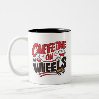 Caneca De Café Em Dois Tons Cafeína em Wheels Mug Engraçada Caminhão de Café C