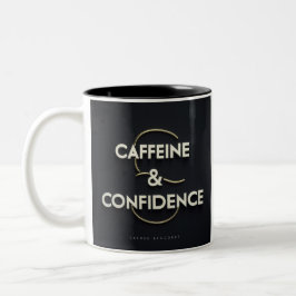 Caneca De Café Em Dois Tons Cafeine e Confidence Mug