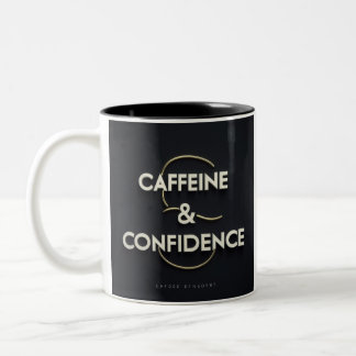 Caneca De Café Em Dois Tons Cafeine e Confidence Mug