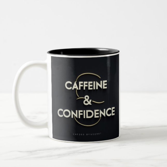 Caneca De Café Em Dois Tons Cafeine e Confidence Mug (Esquerda)