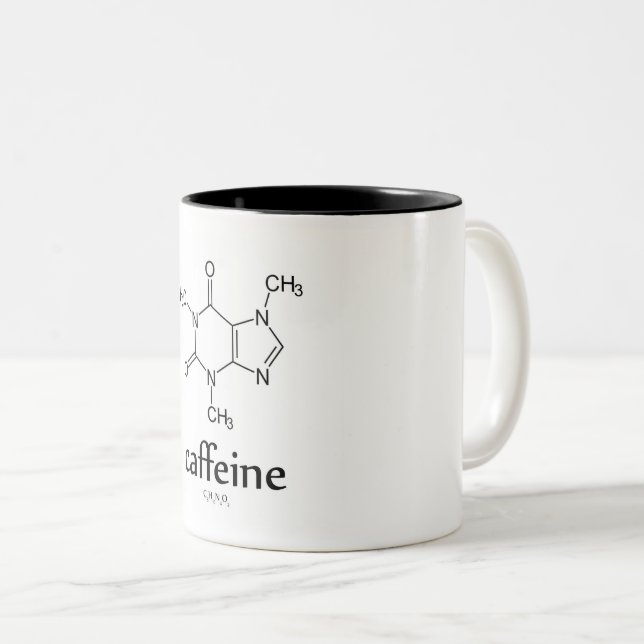 Caneca De Café Em Dois Tons Cafeine Molecule Coffee Mug (Frente Esquerda)