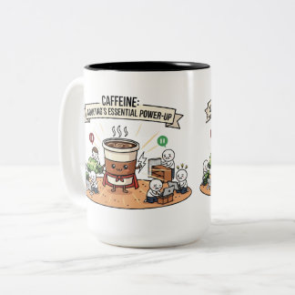Caneca De Café Em Dois Tons Cafeine Power Up Mug - Engraçado Adulto Café Cup