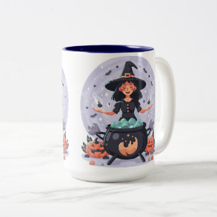 Caneca De Café Em Dois Tons Cafezinhos de Halloween