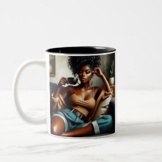 Caneca De Café Em Dois Tons "Caffeine & Confidence" Mug