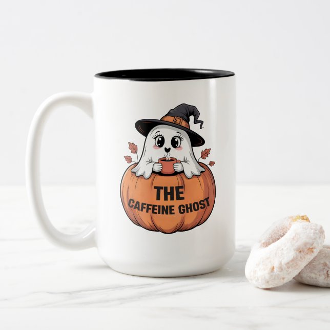 Caneca De Café Em Dois Tons Caffeine Ghost V2 (Com Donut)