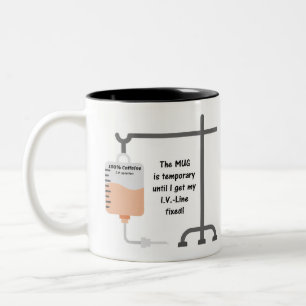 Caneca De Café Em Dois Tons Caffeine Piada Mug-2