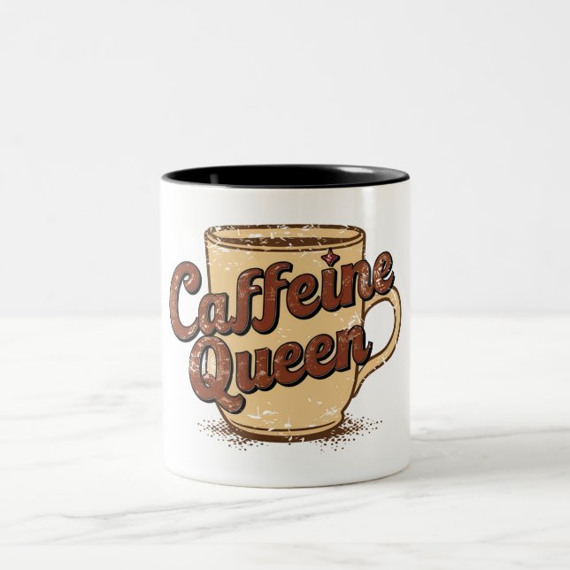 Caneca De Café Em Dois Tons Caffeine Queen (Centro)