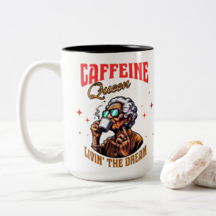 Caneca De Café Em Dois Tons Caffeine Queen Coffee Mug Presente divertido par