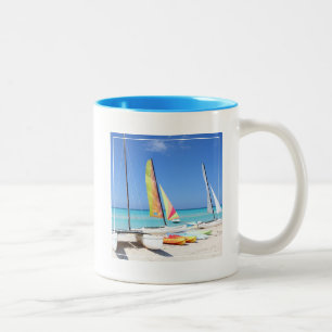 Caneca De Café Em Dois Tons Caiaque, catamarãs e praia cubana de Kayaks 