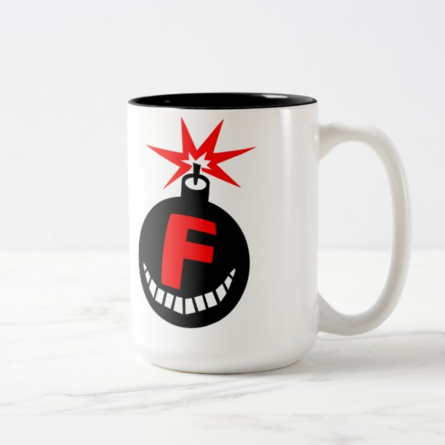 Caneca De Café Em Dois Tons Caindo em F-Bombs (Direita)