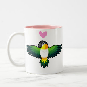 Caneca De Café Em Dois Tons Caique/Lovebird/Pionus/amor do papagaio