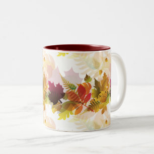 Caneca De Café Em Dois Tons Cair Folhas Mug