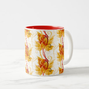 Caneca De Café Em Dois Tons Cair Folhas Mug