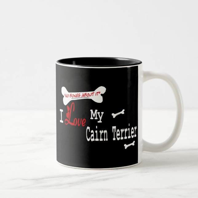 Caneca De Café Em Dois Tons Cairn Terrier (I Love) Mug (Direita)