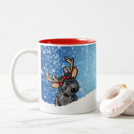 Caneca De Café Em Dois Tons Cairn Terrier Rena de Natal