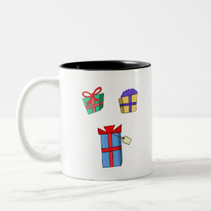 Caneca De Café Em Dois Tons Caixas de presentes coloridas