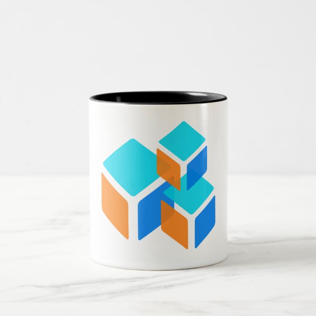 Caneca De Café Em Dois Tons Caixas Quadradas (Centro)