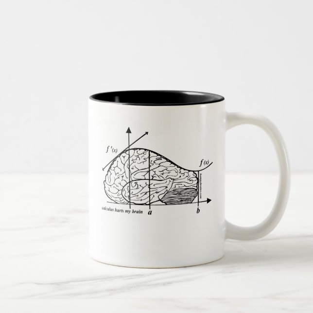 Caneca De Café Em Dois Tons Calculus Machuca meu cérebro (Direita)