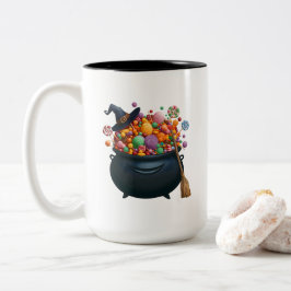 Caneca De Café Em Dois Tons Caldeirão de Giggle & Gummies Mug
