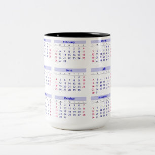 Caneca De Café Em Dois Tons Calendário 2017